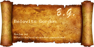 Belovits Gordon névjegykártya